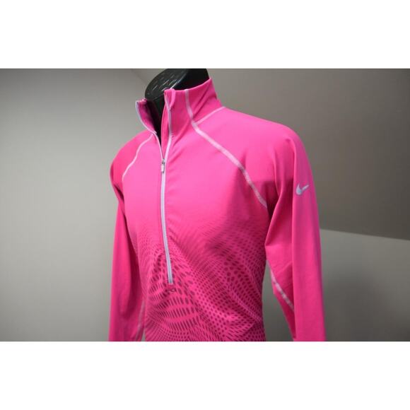 Nike Pro Running 1/4 Zip Performance Dri Fit Fitted Pink Jacket Womens Size XL - Picture 3 of 9